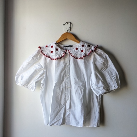 Zara Peter Pan Collar Puffy Sleeves - Picture 7 of 7